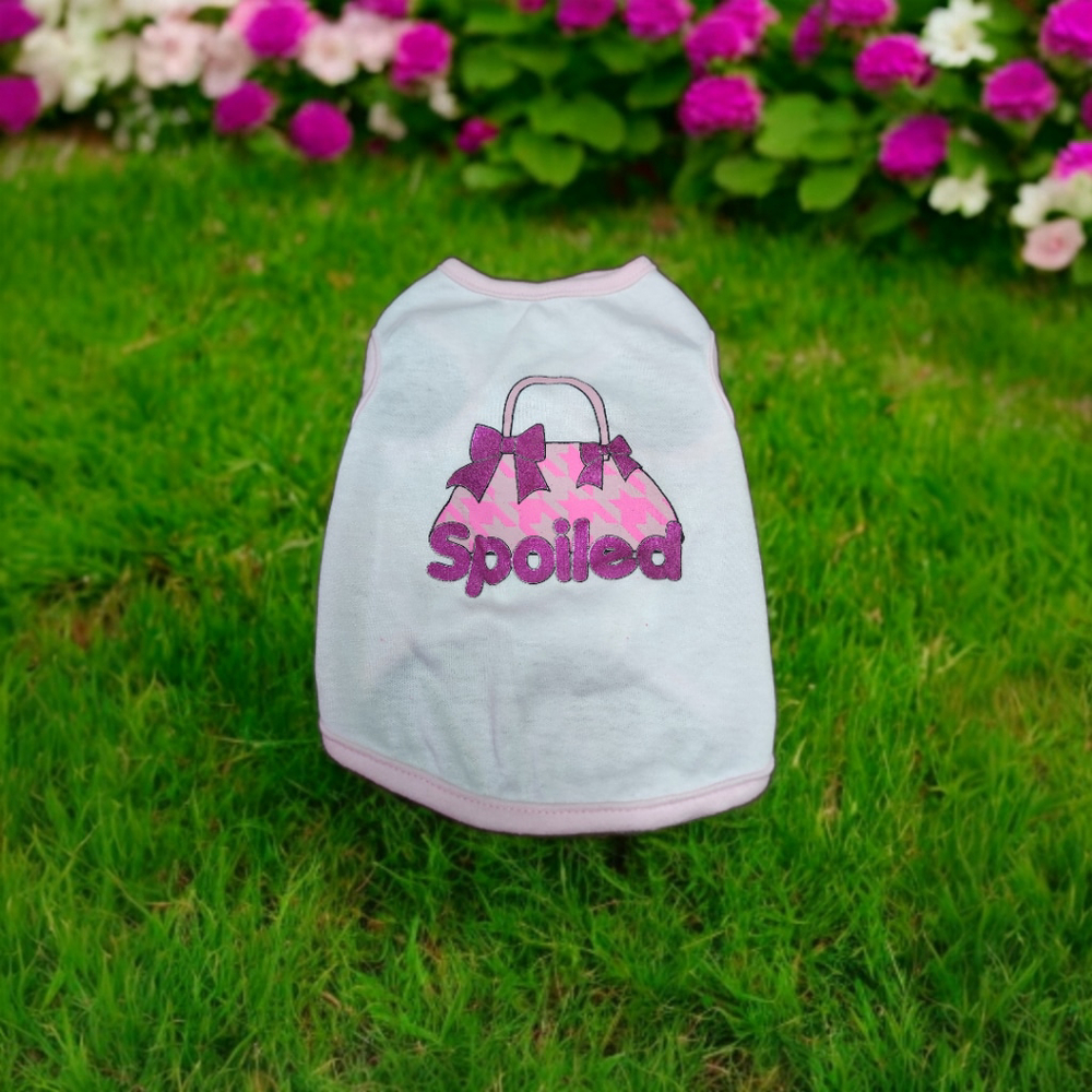 Female Dog Tank Top XS White Pink